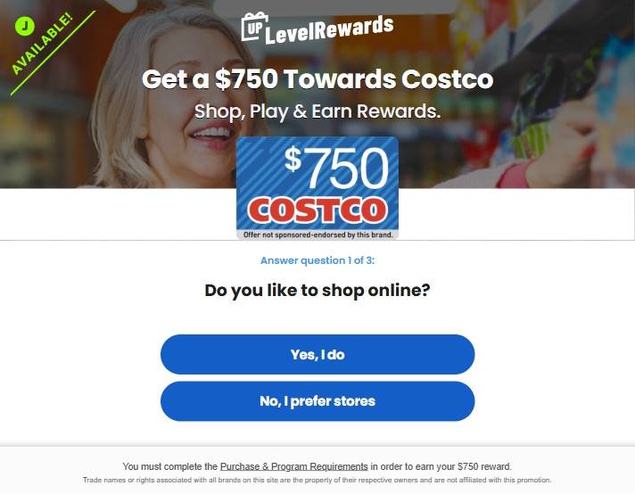 CSM - UpLevelRewards - Costco $750